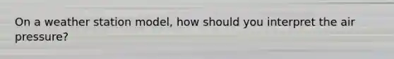 On a weather station model, how should you interpret the air pressure?