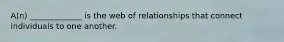 A(n) _____________ is the web of relationships that connect individuals to one another.