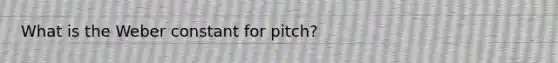 What is the Weber constant for pitch?