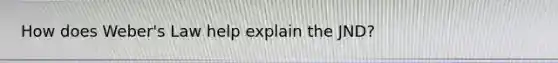 How does Weber's Law help explain the JND?