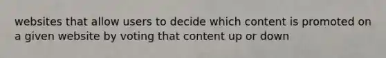 websites that allow users to decide which content is promoted on a given website by voting that content up or down