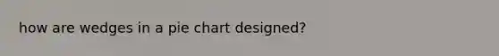 how are wedges in a pie chart designed?