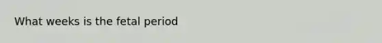 What weeks is the fetal period