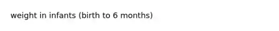 weight in infants (birth to 6 months)