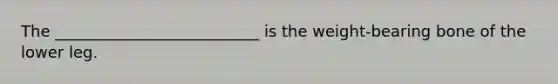 The __________________________ is the weight-bearing bone of the lower leg.