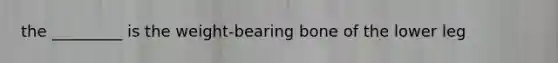 the _________ is the weight-bearing bone of the lower leg