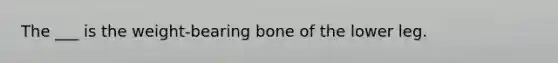 The ___ is the weight-bearing bone of the lower leg.