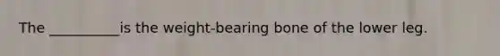 The __________is the weight-bearing bone of the lower leg.