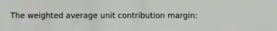 The weighted average unit contribution margin: