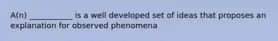 A(n) ___________ is a well developed set of ideas that proposes an explanation for observed phenomena