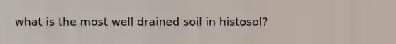 what is the most well drained soil in histosol?