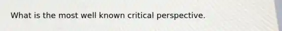 What is the most well known critical perspective.