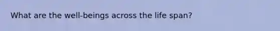 What are the well-beings across the life span?