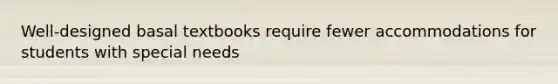 Well-designed basal textbooks require fewer accommodations for students with special needs