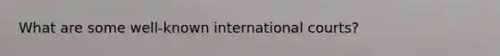 What are some well-known international courts?