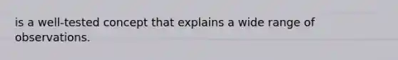 is a well-tested concept that explains a wide range of observations.