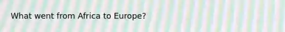 What went from Africa to Europe?