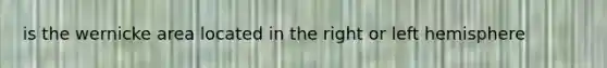 is the wernicke area located in the right or left hemisphere