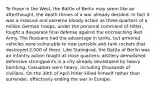 To those in the West, the Battle of Berlin may seem like an afterthought, the death throes of a war already decided. In fact it was a massive and extreme bloody action as three quarters of a million German troops, under the personal command of Hitler, fought a desperate final defense against the encroaching Red Army. The Russians had the advantage in tanks, but armored vehicles were vulnerable to new portable anti-tank rockets that destroyed 2,000 of them. Like Stalingrad, the Battle of Berlin was an infantry action fought at close quarters; artillery demolished defensive strongpoints in a city already devastated by heavy bombing. Casualties were heavy, including thousands of civilians. On the 30th of April Hitler killed himself rather than surrender, effectively ending the war in Europe.