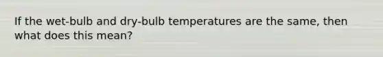 If the wet-bulb and dry-bulb temperatures are the same, then what does this mean?