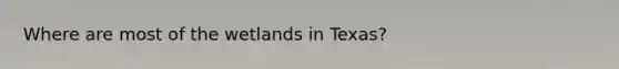 Where are most of the wetlands in Texas?