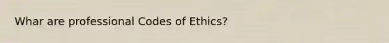 Whar are professional Codes of Ethics?