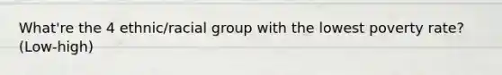 What're the 4 ethnic/racial group with the lowest poverty rate? (Low-high)