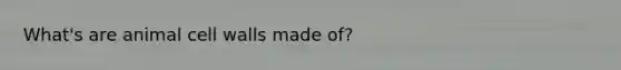 What's are animal cell walls made of?