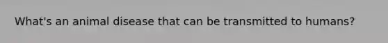 What's an animal disease that can be transmitted to humans?