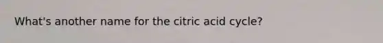 What's another name for the citric acid cycle?