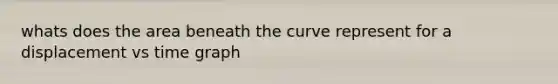 whats does the area beneath the curve represent for a displacement vs time graph