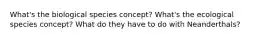 What's the biological species concept? What's the ecological species concept? What do they have to do with Neanderthals?