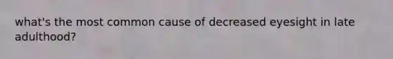 what's the most common cause of decreased eyesight in late adulthood?
