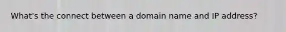 What's the connect between a domain name and IP address?