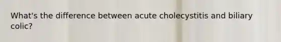 What's the difference between acute cholecystitis and biliary colic?