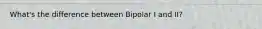What's the difference between Bipolar I and II?