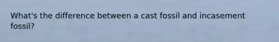 What's the difference between a cast fossil and incasement fossil?
