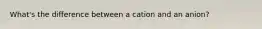 What's the difference between a cation and an anion?