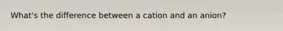 What's the difference between a cation and an anion?