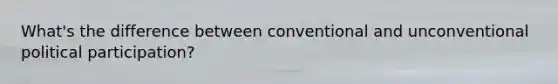 What's the difference between conventional and unconventional political participation?