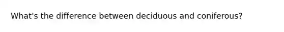 What's the difference between deciduous and coniferous?