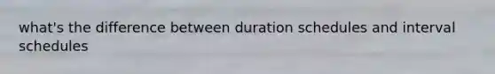 what's the difference between duration schedules and interval schedules