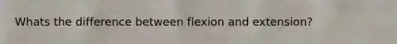 Whats the difference between flexion and extension?