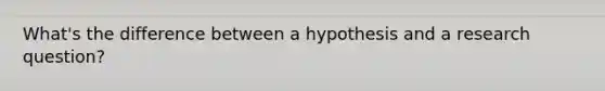 What's the difference between a hypothesis and a research question?