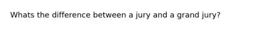 Whats the difference between a jury and a grand jury?