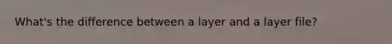 What's the difference between a layer and a layer file?