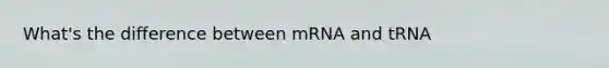 What's the difference between mRNA and tRNA