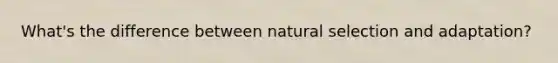 What's the difference between natural selection and adaptation?