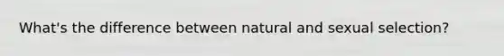 What's the difference between natural and sexual selection?