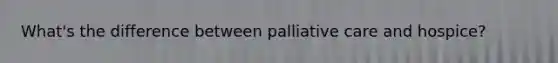 What's the difference between palliative care and hospice?